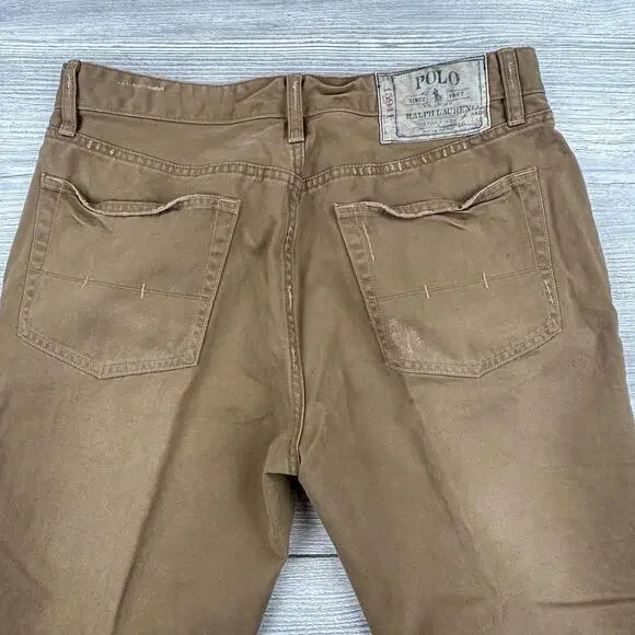 Polo Ralph Lauren Men's Khaki Chino Pants Size 33x30 Tan Brown Classic 867 - Picture 8 of 9
